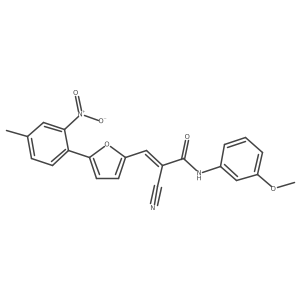 2-Cyano-N-(3-methoxyphenyl)-3-[5-(4-methyl-2-nitrophenyl)-2-furanyl]-2-propenamide结构式