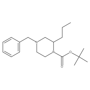 (S)-4-benzyl-2-propyl-piperazine-1-carboxylic acid tert-butyl ester结构式