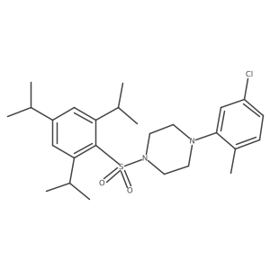 Cc1ccc(Cl)cc1N1CCN(S(=O)(=O)c2c(C(C)C)cc(C(C)C)cc2C(C)C)CC1结构式