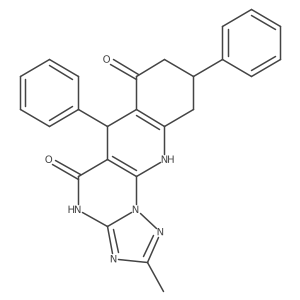 7-hydroxy-2-methyl-6,9-diphenyl-6,8,9,10-tetrahydro[1,2,4]triazolo[5',1':2,3]pyrimido[4,5-b]quinolin-5(4H)-one Structure
