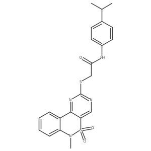 N-(4-isopropylphenyl)-2-((6-methyl-5,5-dioxido-6H-benzo[c]pyrimido[4,5-e][1,2]thiazin-2-yl)thio)acetamide结构式