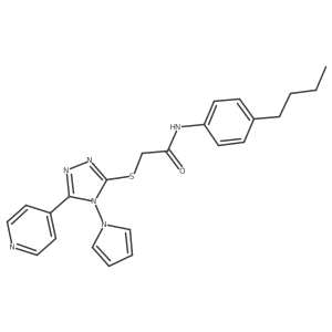 N-(4-butylphenyl)-2-{[5-(pyridin-4-yl)-4-(1H-pyrrol-1-yl)-4H-1,2,4-triazol-3-yl]sulfanyl}acetamide结构式