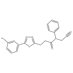 2-{[5-(3-bromophenyl)-1,3,4-oxadiazol-2-yl]sulfanyl}-N-(cyanomethyl)-N-phenylacetamide Structure