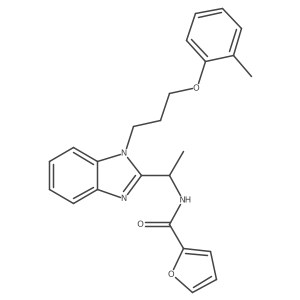 2-furyl-N-({1-[3-(2-methylphenoxy)propyl]benzimidazol-2-yl}ethyl)carboxamide结构式