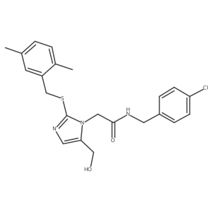 N-[(4-chlorophenyl)methyl]-2-(2-{[(2,5-dimethylphenyl)methyl]sulfanyl}-5-(hydroxymethyl)-1H-imidazol-1-yl)acetamide结构式