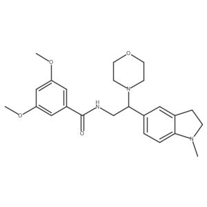 3,5-dimethoxy-N-(2-(1-methylindolin-5-yl)-2-morpholinoethyl)benzamide结构式