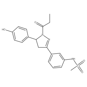 N-(3-(5-(4-hydroxyphenyl)-1-propionyl-4,5-dihydro-1H-pyrazol-3-yl)phenyl)methanesulfonamide Structure