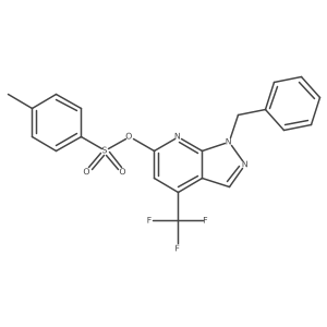 1-benzyl-4-(trifluoromethyl)-1H-pyrazolo[3,4-b]pyridin-6-yl 4-methylbenzene-1-sulfonate Structure