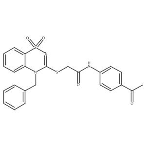 N-(4-acetylphenyl)-2-((4-benzyl-1,1-dioxido-4H-benzo[e][1,2,4]thiadiazin-3-yl)thio)acetamide Structure
