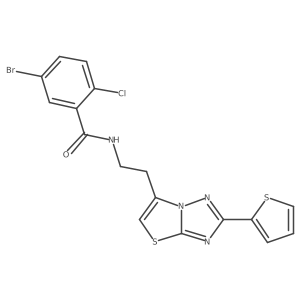 5-bromo-2-chloro-N-(2-(2-(thiophen-2-yl)thiazolo[3,2-b][1,2,4]triazol-6-yl)ethyl)benzamide Structure