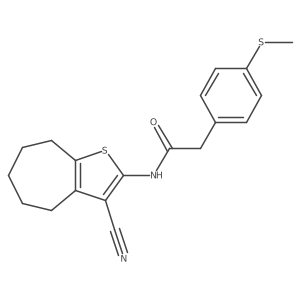 N-(3-cyano-5,6,7,8-tetrahydro-4H-cyclohepta[b]thiophen-2-yl)-2-(4-(methylthio)phenyl)acetamide结构式