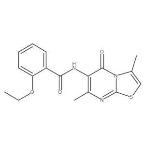 N-(3,7-dimethyl-5-oxo-5H-thiazolo[3,2-a]pyrimidin-6-yl)-2-ethoxybenzamide结构式