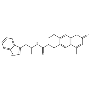 N-(1-(1H-indol-3-yl)propan-2-yl)-3-(7-methoxy-4-methyl-2-oxo-2H-chromen-6-yl)propanamide Structure