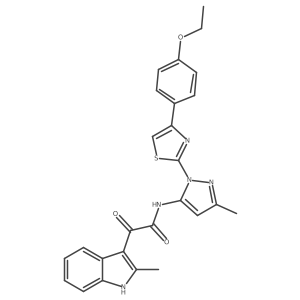 N-(1-(4-(4-ethoxyphenyl)thiazol-2-yl)-3-methyl-1H-pyrazol-5-yl)-2-(2-methyl-1H-indol-3-yl)-2-oxoacetamide Structure