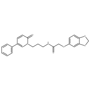 2-(2H-1,3-benzodioxol-5-yloxy)-N-[3-(6-oxo-3-phenyl-1,6-dihydropyridazin-1-yl)propyl]acetamide结构式