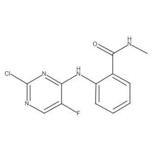 2-(2-chloro-5-fluoropyrimidin-4-ylamino)-N-methyl-benzamide结构式