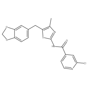 N-{5-[(2H-1,3-benzodioxol-5-yl)methyl]-4-methyl-1,3-thiazol-2-yl}-2-chloropyridine-4-carboxamide Structure