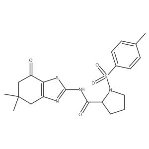 N-(5,5-dimethyl-7-oxo-4,5,6,7-tetrahydrobenzo[d]thiazol-2-yl)-1-tosylpyrrolidine-2-carboxamide Structure