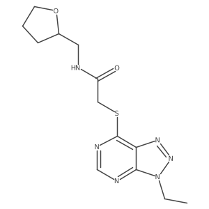 2-((3-ethyl-3H-[1,2,3]triazolo[4,5-d]pyrimidin-7-yl)thio)-N-((tetrahydrofuran-2-yl)methyl)acetamide Structure