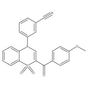 3-[2-(4-methoxybenzoyl)-1,1-dioxido-4H-1,4-benzothiazin-4-yl]benzonitrile结构式