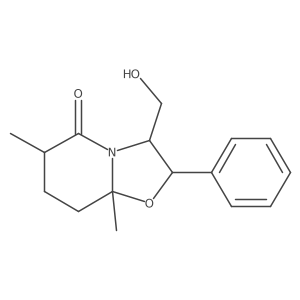 5H-Oxazolo[3,2-a]pyridin-5-one, hexahydro-3-(hydroxymethyl)-6,8a-dimethyl-2-phenyl-, [2S-(2I+/-,3I(2),6I(2),8aI(2))]-结构式