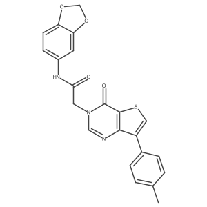 N-1,3-benzodioxol-5-yl-2-[7-(4-methylphenyl)-4-oxothieno[3,2-d]pyrimidin-3(4H)-yl]acetamide结构式