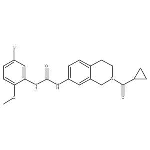 3-(5-Chloro-2-methoxyphenyl)-1-(2-cyclopropanecarbonyl-1,2,3,4-tetrahydroisoquinolin-7-yl)urea结构式