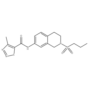 4-methyl-N-(2-(propylsulfonyl)-1,2,3,4-tetrahydroisoquinolin-7-yl)-1,2,3-thiadiazole-5-carboxamide Structure
