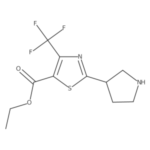 Ethyl 2-(pyrrolidin-3-yl)-4-(trifluoromethyl)thiazole-5-carboxylate结构式