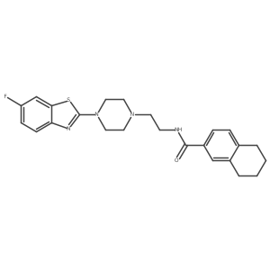 N-[2-[4-(6-Fluoro-2-benzothiazolyl)-1-piperazinyl]ethyl]-5,6,7,8-tetrahydro-2-naphthalenecarboxamide结构式
