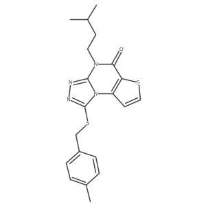 1-[(4-methylbenzyl)thio]-4-(3-methylbutyl)thieno[2,3-e][1,2,4]triazolo[4,3-a]pyrimidin-5(4H)-one结构式