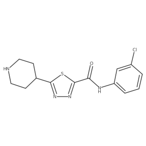 N-(3-Chlorophenyl)-5-piperidin-4-yl-1,3,4-thiadiazole-2-carboxamide结构式