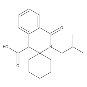2'-Isobutyl-1'-oxo-1',4'-dihydro-2'H-spiro[cyclohexane-1,3'-isoquinoline]-4'-carboxylic acid结构式