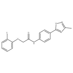2-(2-fluorophenoxy)-N-[4-(3-methyl-1,2,4-oxadiazol-5-yl)phenyl]acetamide结构式
