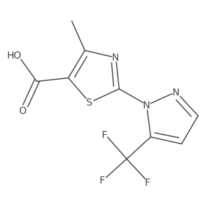4-Methyl-2-[5-(trifluoromethyl)-1H-pyrazol-1-yl]-1,3-thiazole-5-carboxylic acid Structure