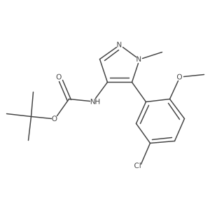 tert-butyl 5-(5-chloro-2-methoxyphenyl)-1-methyl-1H-pyrazol-4-ylcarbamate Structure