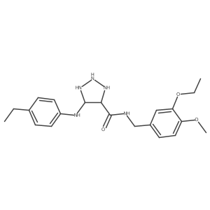 N-[(3-ethoxy-4-methoxyphenyl)methyl]-5-(4-ethylanilino)triazolidine-4-carboxamide结构式
