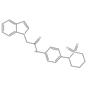 N-[4-(1,1-dioxido-1,2-thiazinan-2-yl)phenyl]-2-(1H-indol-1-yl)acetamide结构式