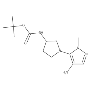 (S)-3-(Boc-amino)-1-(4-amino-1-methyl-1H-pyrazol-5-YL)pyrrolidine结构式