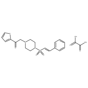 (E)-1-(furan-2-yl)-2-(4-(styrylsulfonyl)piperazin-1-yl)ethanone oxalate Structure