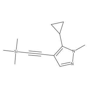 1H-Pyrazole, 5-cyclopropyl-1-methyl-4-[2-(trimethylsilyl)ethynyl]-结构式