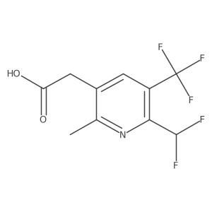 2-(Difluoromethyl)-6-methyl-3-(trifluoromethyl)pyridine-5-acetic acid Structure