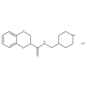 N-(piperidin-4-ylmethyl)-2,3-dihydrobenzo[b][1,4]dioxine-2-carboxamide hydrochloride结构式