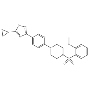 1-[5-(5-Cyclopropyl-1,2,4-oxadiazol-3-YL)pyridin-2-YL]-4-(2-methoxybenzenesulfonyl)piperazine结构式