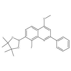 8-Fluoro-4-methoxy-2-phenyl-7-(4,4,5,5-tetramethyl-1,3,2-dioxaborolan-2-yl)quinoline结构式