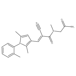 N-(carbamoylmethyl)-2-cyano-3-[2,5-dimethyl-1-(2-methylphenyl)-1H-pyrrol-3-yl]-N-methylprop-2-enamide结构式