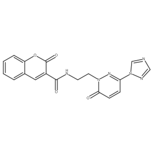 2-oxo-N-(2-(6-oxo-3-(1H-1,2,4-triazol-1-yl)pyridazin-1(6H)-yl)ethyl)-2H-chromene-3-carboxamide Structure