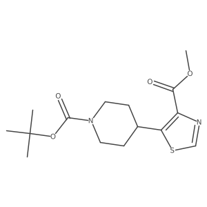 Methyl 5-[1-[(2-methylpropan-2-yl)oxycarbonyl]piperidin-4-yl]-1,3-thiazole-4-carboxylate结构式