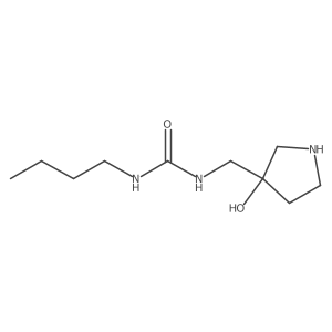 3-Butyl-1-[(3-hydroxypyrrolidin-3-yl)methyl]urea结构式