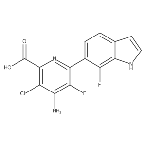4-amino-3-chloro-5-fluoro-6-(7-fluoro-1H-indol-6-yl)picolinic acid Structure